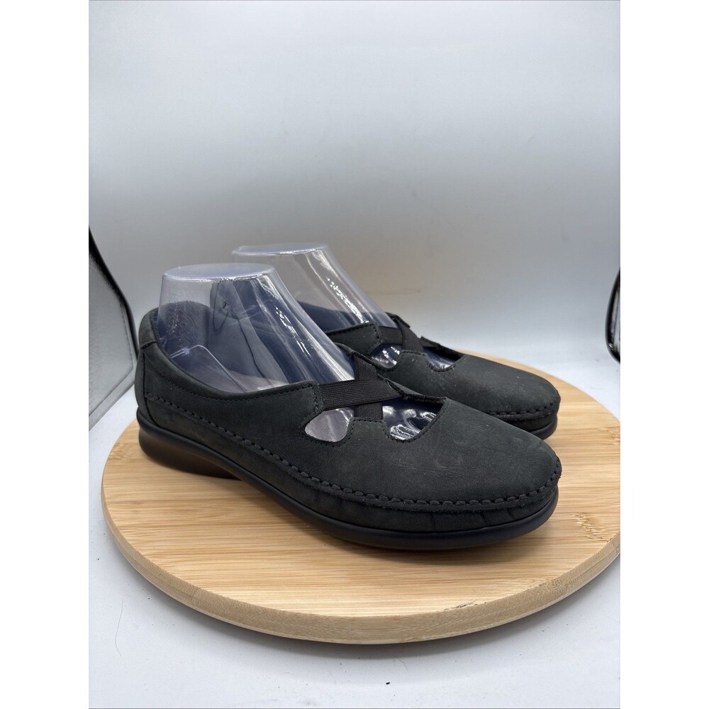 SAS Crissy Elastic Cross Strap Slip On Comfort Loafer Nero Black Women 8.5M